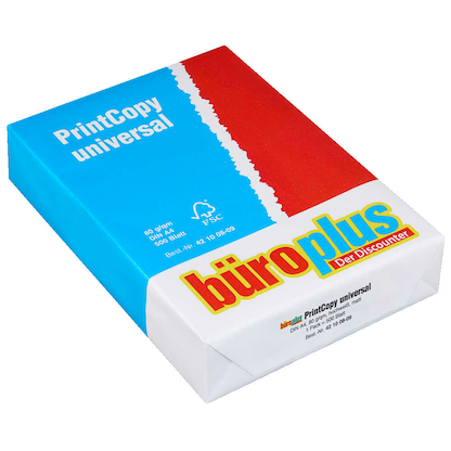 Artikelbild für büroplus Kopierpapier PrintCopy universal DIN A4 80 g/qm 500 Blatt, Artikelnummer 421008