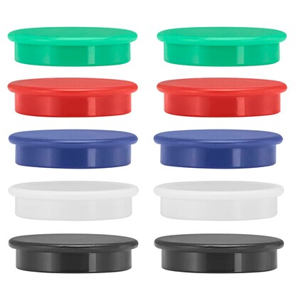 Artikelbild für Magnete farbsortiert, Kunststoff Ø 2,4 x 0,63 cm, 10 St., Artikelnummer 541235