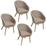 Artikelbild 1 für Garden Pleasure Gartenstühle mit Armlehnen Visalia beige, 4 St., Artikelnummer 334019