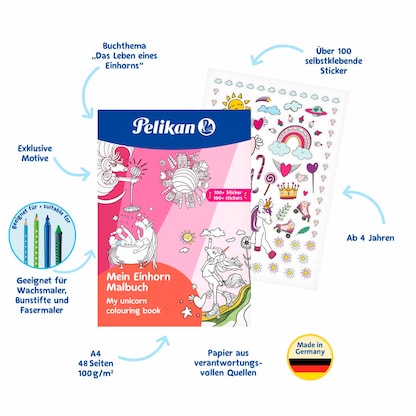 Artikelbild 9 für Pelikan Einhorn mit Sticker Malbuch, 1 St., Artikelnummer 207748