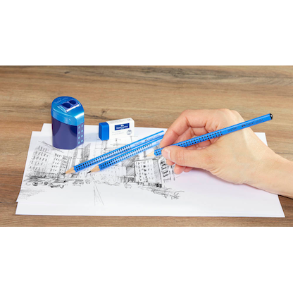 Artikelbild 8 für FABER-CASTELL GRIP 2001 Bleistift-Set B blau, 1 Set, Artikelnummer 278188