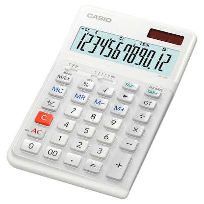 Artikelbild 2 für CASIO JE-12E-WE Tischrechner weiß, Artikelnummer 836672