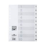 Artikelbild 1 für DURABLE Ordnerregister DIN A4 Vollformat 1-10 weiß 10-teilig, 1 Satz, Artikelnummer 294694
