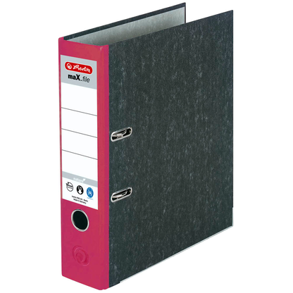 Artikelbild für herlitz maX.file nature Ordner rot marmoriert Karton 8,0 cm DIN A4, 1 St., Artikelnummer 138982