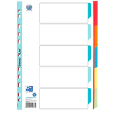Artikelbild 1 für OXFORD Ordnerregister DIN A4 Vollformat blanko rot, orange, blau, gelb, grün 5-teilig, 1 Satz, Artikelnummer 432898