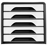 Artikelbild 1 für cep Schubladenbox Smoove schwarz/weiß 1071110121, DIN A4 mit 5 Schubladen, 1 St., Artikelnummer 429262