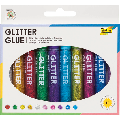 Artikelbild für folia Glitter Glue Klebestifte 9,5 ml, 10 St., Artikelnummer 676351