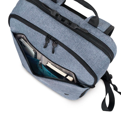 Artikelbild 5 für DICOTA Laptop-Rucksack Slim Eco MOTION Kunstfaser denim blau bis 35,8 cm (14,1 Zoll), Artikelnummer 281729