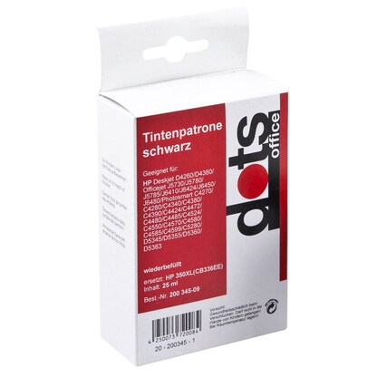 Artikelbild 2 für dots schwarz Druckerpatrone kompatibel zu HP 350XL (CB336EE), Artikelnummer 200345