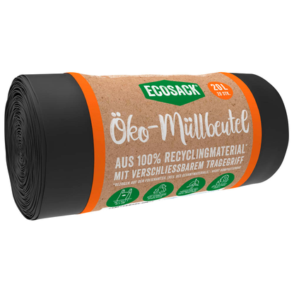 Artikelbild 2 für ECOSACK® Öko-Müllbeutel 20,0 l schwarz 20 µm, 20 St., Artikelnummer 240661