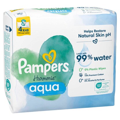 Artikelbild für Pampers® Feuchttücher aqua Harmonie™ 1-lagig weiß, 192 St., Artikelnummer 272619