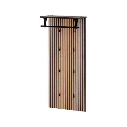 Artikelbild 2 für MÖBELPARTNER Wandgarderobe Hank 157120 eiche Holz 8 Haken 50,0 x 110,6 cm, Artikelnummer 255119