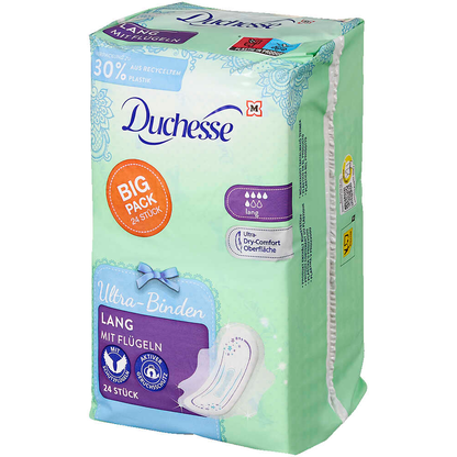 Artikelbild 4 für Duchesse Binden Ultra Lang mit Flügeln für mittlere bis starke Tage, 24 St., Artikelnummer 902351
