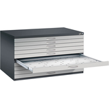 Artikelbild 1 für CP 7200 Planschrank schwarzgrau, weißaluminium 10 Schubladen 135,0 x 96,0 x 76,0 cm, 1 St., Artikelnummer 682613