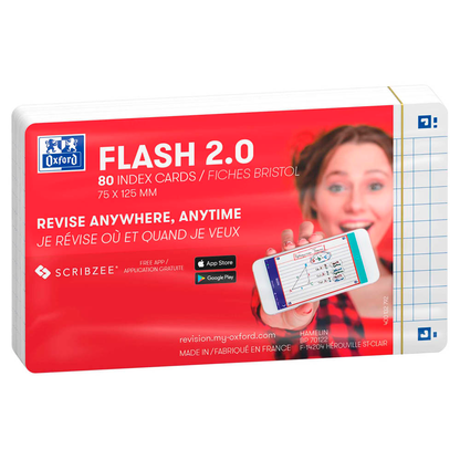 Artikelbild 2 für OXFORD Karteikarten FLASH 2.0 DIN A7 weiß kariert, 80 St., Artikelnummer 371509