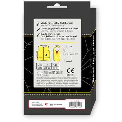 Artikelbild 10 für ROTH Jungen Kinder-Warnweste Roar neongelb Einheitsgröße, Artikelnummer 580817