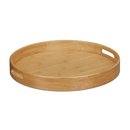 Artikelbild für relaxdays Tablett braun rund Ø 38,5 cm, Artikelnummer 360954