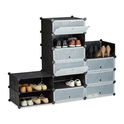 Artikelbild 4 für relaxdays Schuhschrank, 10021979_46 schwarz, transparent 12 Fachböden 94,0 x 37,0 x 108,0 cm, Artikelnummer 451102