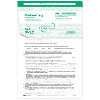 Artikelbild 2 für RNK-Verlag 523/10 Mietverträge für Wohnungen, 10 St., Artikelnummer 622391