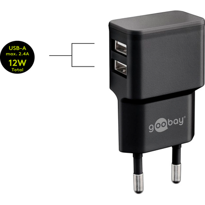 Artikelbild 4 für goobay Ladekabel mit Adapter schwarz, Kabellänge: 1,0 m, 12 Watt, Artikelnummer 788552