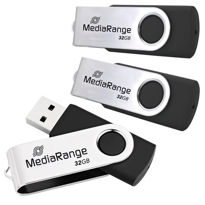 Artikelbild für MediaRange USB-Sticks MR910-3 schwarz, silber 16 GB, 3 St., Artikelnummer 570399