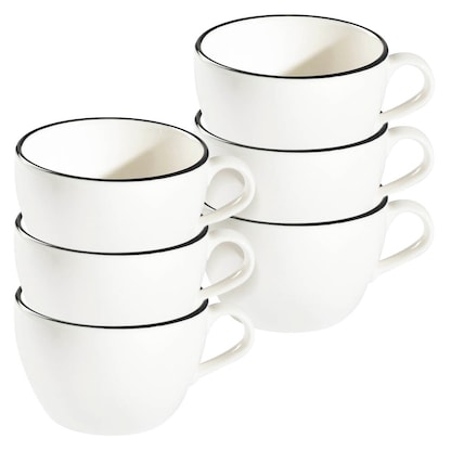 Artikelbild für ID Fine Kaffeetassen Modest Black Alzar weiß 0,3 l, 6 St., Artikelnummer 634127