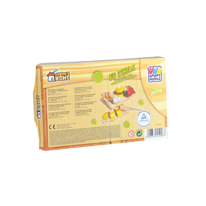 Artikelbild 5 für HAPPY PEOPLE® Kaufladen-Zubehör Holztablett mit Holzmahlzeit mehrfarbig, Artikelnummer 966827