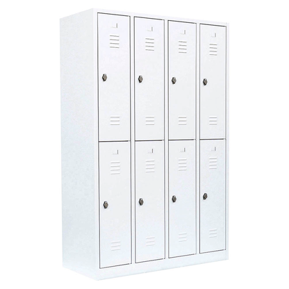 Artikelbild für LÜLLMANN Spind signalweiß 520247, 8 Schließfächer 117,0 x 50,0 x 180,0 cm, Artikelnummer 830846