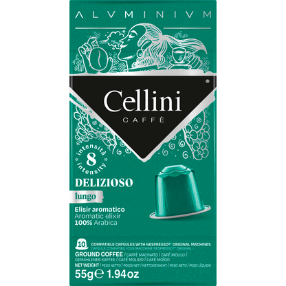 Artikelbild für Cellini LUNGO DELIZIOSO Kaffeekapseln, Arabicabohnen kräftig, 10 Stück, Artikelnummer 720381
