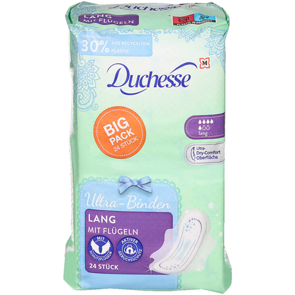 Artikelbild 3 für Duchesse Binden Ultra Lang mit Flügeln für mittlere bis starke Tage, 24 St., Artikelnummer 902351