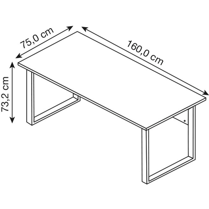 Artikelbild 2 für MÖBELPARTNER 1500 Schreibtisch anthrazit rechteckig, Kufen-Gestell silber 160,0 x 75,0 cm, Artikelnummer 184017