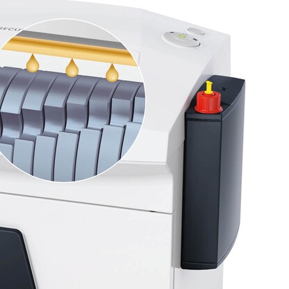 Artikelbild 7 für HSM SECURIO B32 - externer autom. Öler Aktenvernichter mit Partikelschnitt P-4, 4,5 x 30 mm, bis 16 Blatt, weiß, Artikelnummer 376357