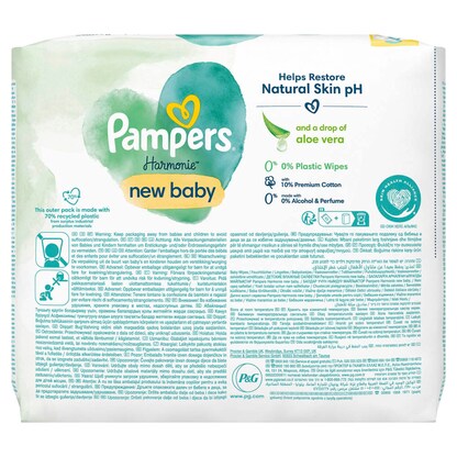 Artikelbild 5 für Pampers® Feuchttücher new baby Harmonie™ 1-lagig weiß, 184 St., Artikelnummer 273249