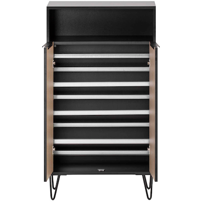 Artikelbild 4 für MÖBELPARTNER Schuhschrank Hank, 157162 schwarz, Akustikoptik 60,2 x 33,1 x 107,09 cm, 1 St., Artikelnummer 255168