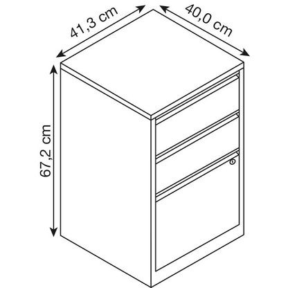 Artikelbild 2 für BISLEY Home Hängeregistraturschrank kardinalrot 3 Schubladen 41,3 x 40,0 x 67,2 cm, 1 St., Artikelnummer 454456