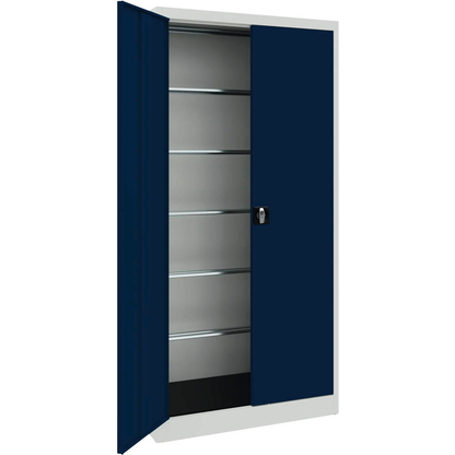 Artikelbild für mauser Stahlschrank BF 4 PLE - 7035/5003 lichtgrau, saphirblau keine Fachböden 95,0 x 42,0 x 195,0 cm, aufgebaut, 1 St., Artikelnummer 600474