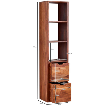 Artikelbild 2 für WOHNLING Wandregal sheesham 35,0 x 30,0 x 150,0 cm, 1 St., Artikelnummer 909277