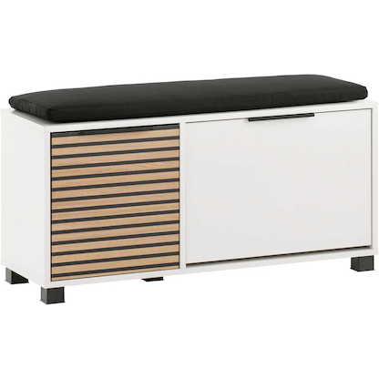 Artikelbild für MÖBELPARTNER Schuhbank Loft 157169 weiß, Aktustikoptik Holz 98,4 cm, Artikelnummer 255147