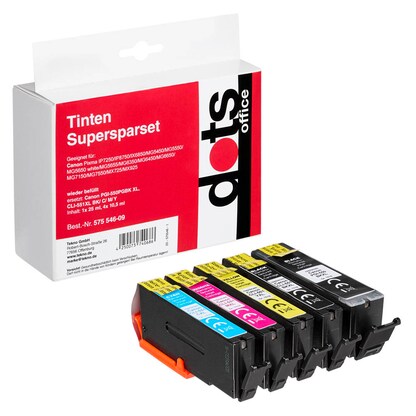 Artikelbild für dots 2x schwarz, cyan, magenta, gelb Druckerpatronen kompatibel zu Canon PGI-550 XL PGBK, CLI-551 XL BK/C/M/Y, Artikelnummer 575546