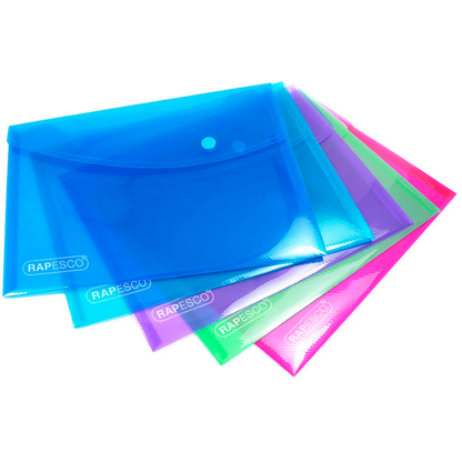 Artikelbild 2 für RAPESCO® Dokumententaschen DIN A5 farbsortiert genarbt 0,20 mm, 5 St., Artikelnummer 154887