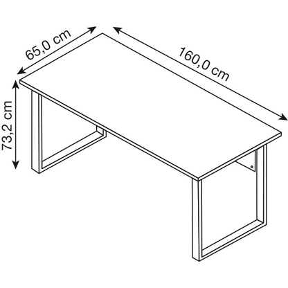 Artikelbild 2 für MÖBELPARTNER 1500 Schreibtisch anthrazit, eiche hell rechteckig, Kufen-Gestell silber 160,0 x 65,0 cm, Artikelnummer 651053