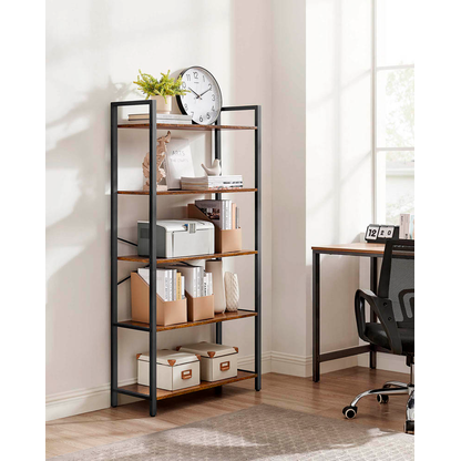 Artikelbild 2 für VASAGLE Bücherregal braun, schwarz 66,0 x 30,0 x 153,0 cm, 1 St., Artikelnummer 289359