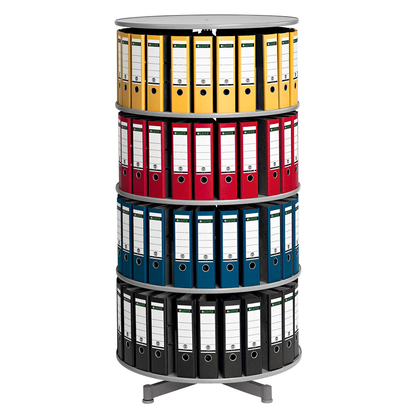 Artikelbild für reef Ordnerdrehsäule hellgrau bis zu 96 Ordner, Komplett drehbar, H: 158,0 cm, Artikelnummer 167445