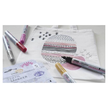 Artikelbild 3 für KREUL Glitter Stoffmalfarbe farbsortiert, 5 St., Artikelnummer 115388