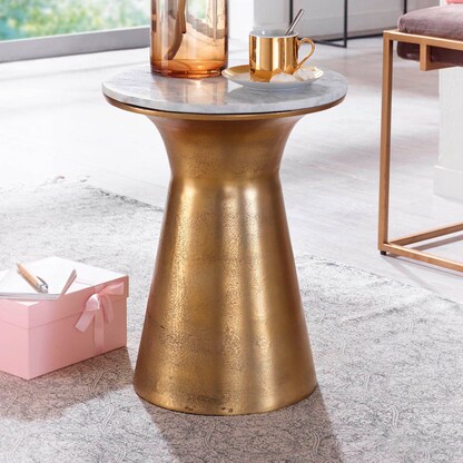 Artikelbild 3 für WOHNLING Beistelltisch rund Marmor weiß, marmor 35,0 x 35,0 x 45,0 cm, 1 St., Artikelnummer 166258