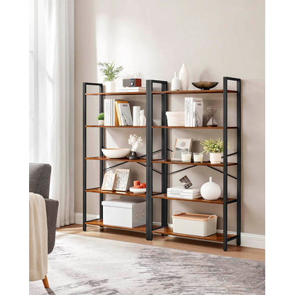 Artikelbild 3 für VASAGLE Bücherregal braun, schwarz 66,0 x 30,0 x 153,0 cm, 1 St., Artikelnummer 289359