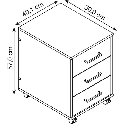 Artikelbild 2 für MÖBELPARTNER Ruby Rollcontainer weiß 3 Auszüge 40,1 x 50,0 x 57,0 cm, Artikelnummer 323834