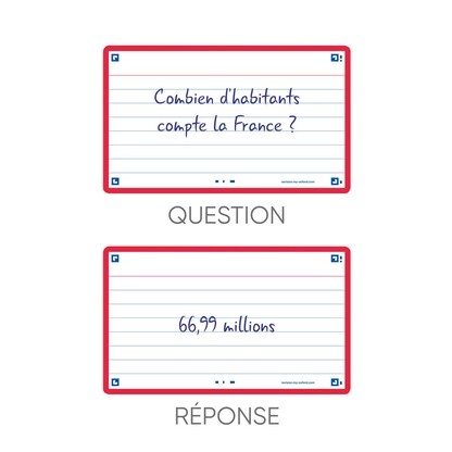 Artikelbild 5 für OXFORD Karteikarten FLASH 2.0 DIN A7 weiß, rot liniert, 80 St., Artikelnummer 371516