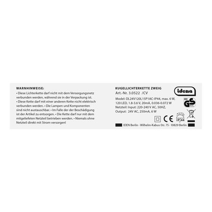 Artikelbild 15 für Idena 120er Kugel-Zweige LED Lichterkette braun 7,0 m, 1 St., Artikelnummer 443117