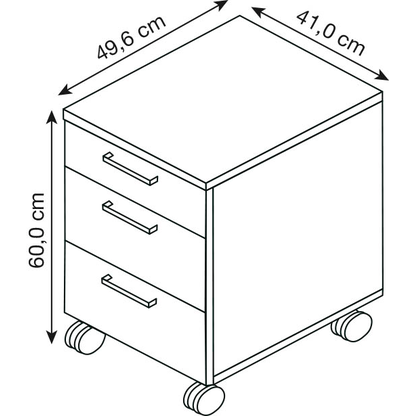Artikelbild 2 für MÖBELPARTNER 1500 Rollcontainer anthrazit 3 Auszüge 41,0 x 49,6 x 60,0 cm, Artikelnummer 184053